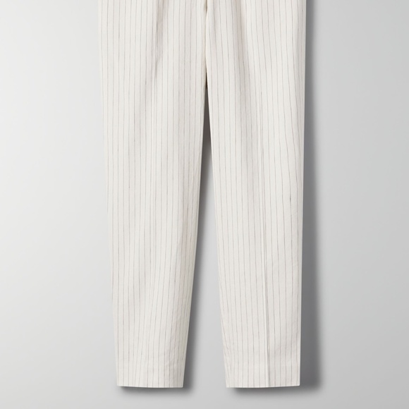 NWOT Aritzia Babaton Conan Linen Pants, Cropped, Stripped Dress Pant, classic - Picture 4 of 14
